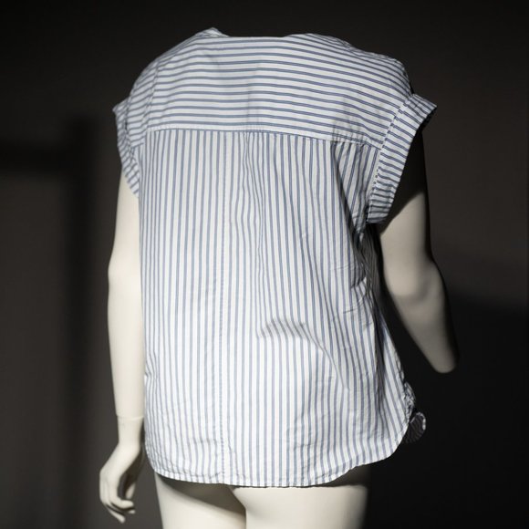 J. Crew Lace Up Striped Popover Shirt - 10 - Picture 7 of 12